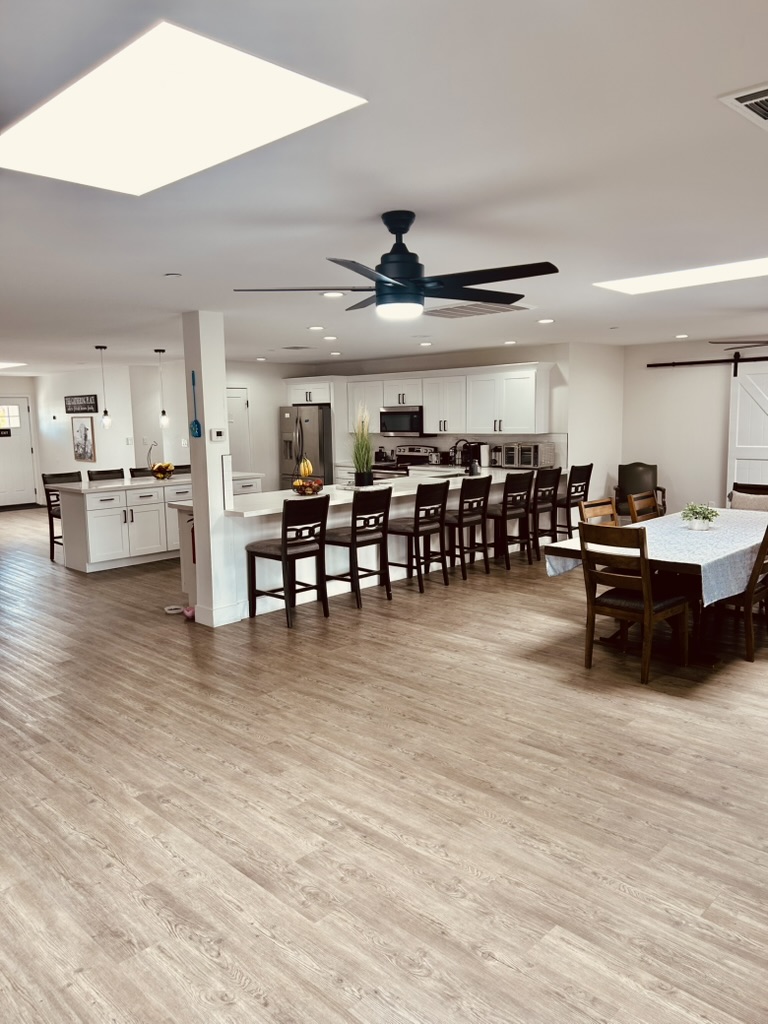 Open kitchen and dining at Encompass